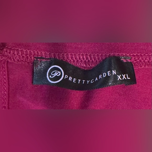 PRETTYGARDEN Women's Short Sleeve Drawstring Jumpsuit Plum Size XXL - Picture 5 of 8